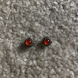 Pandora birth stone stud earrings. July: Carnelian